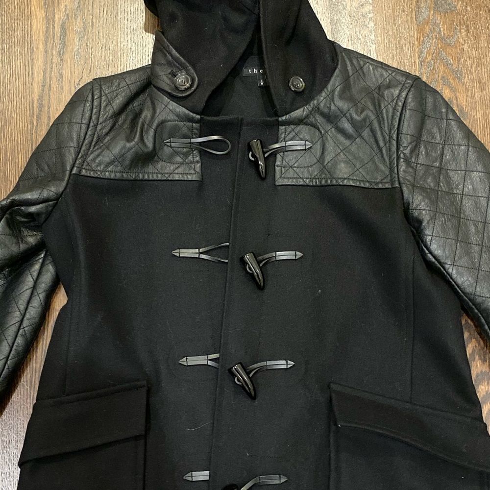 Theory Wool and leather coat